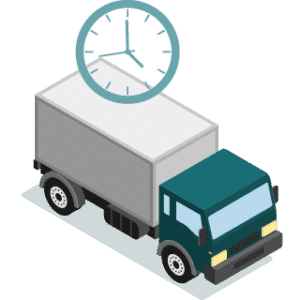 illustration isométrique d'un camion de logistique en pleine livraisons