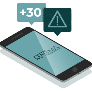 illustration isométrique d'un smartphone reçevant des notifications de livraisons