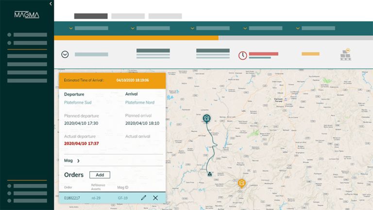 capture écran plateforme magma section livraisons offrant une logistique prédictive