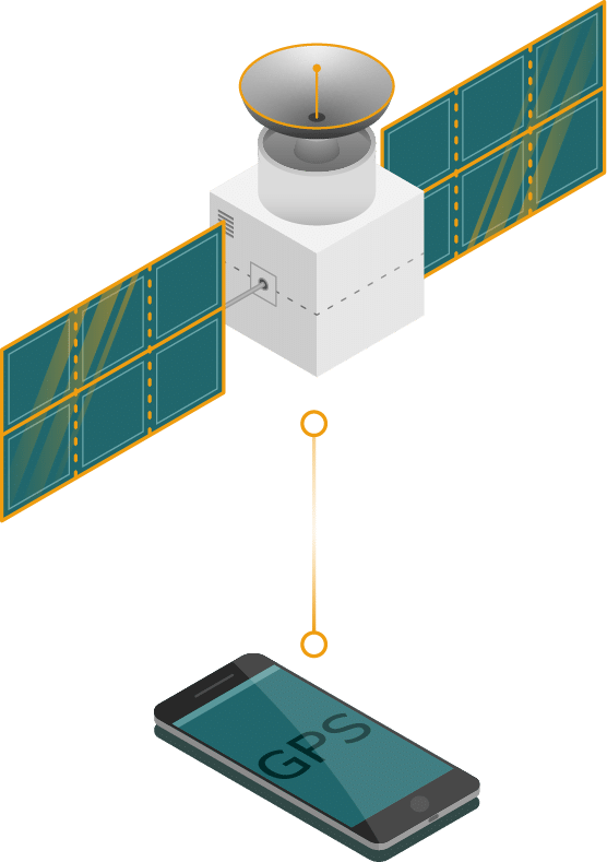 illustration isométrique d'un satellite