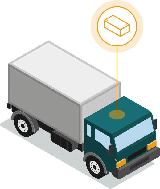 illustration d'un camion avec un objet connecté